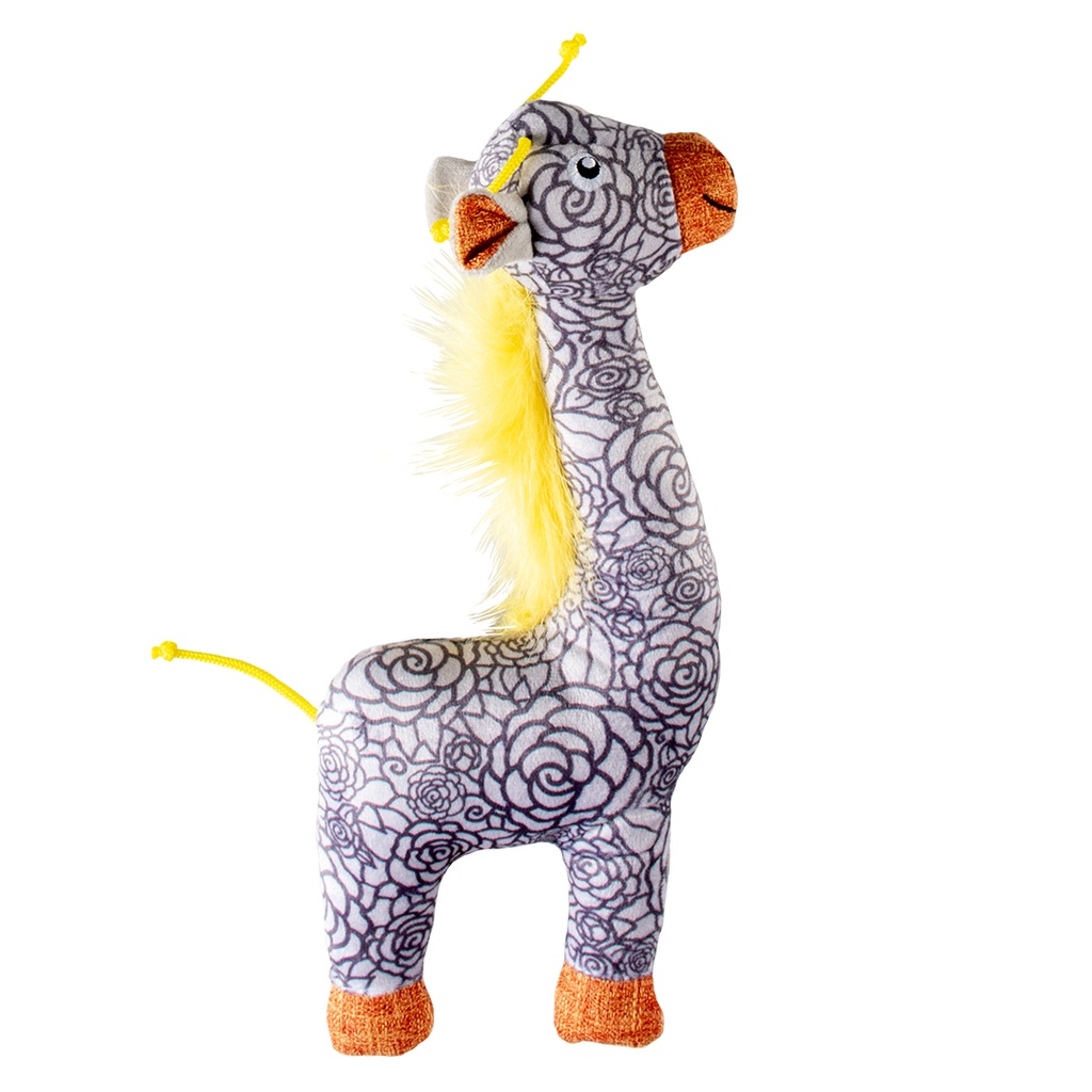 Duvo+ Plush Giraffe Retro Dog Toy 32x14x5cm Grey