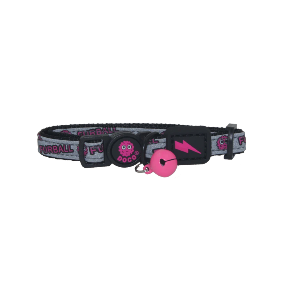 DOCO® Reflective Cat Collar - Printed Pattern, 1.0 X 19-31cm(XS) Pink