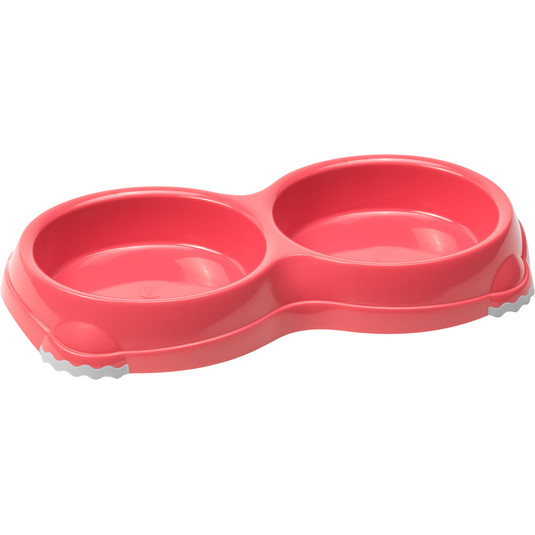 Moderna Double Smarty Bowl 26.5 x 13.5 x 3.4 cm-2x200ml-Spicy Coral