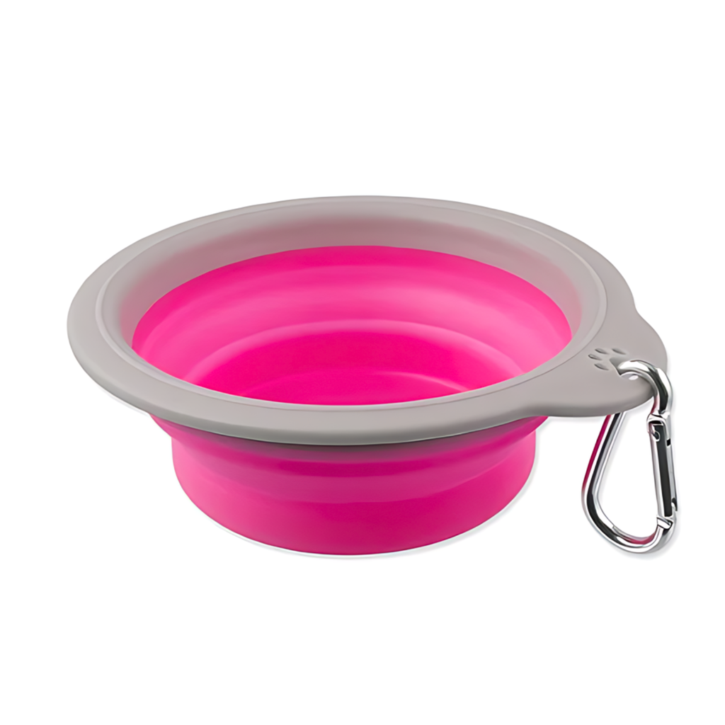 Pado Adjustable Pink And Gray Bowl Large- 18x16.8x(2.9-6.4cm)