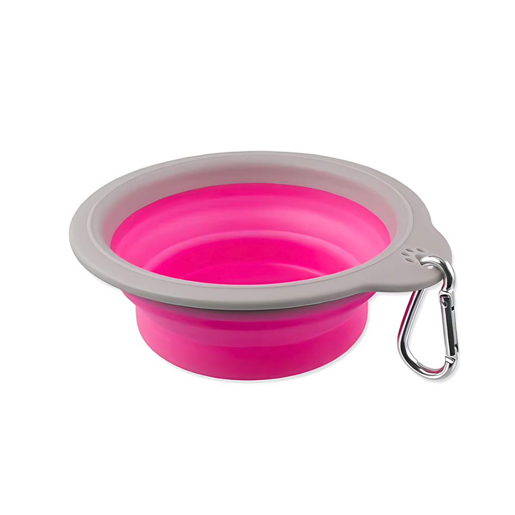 Pado Adjustable Pink And Gray Bowl Small - 15x13.7x(2.2-5cm)