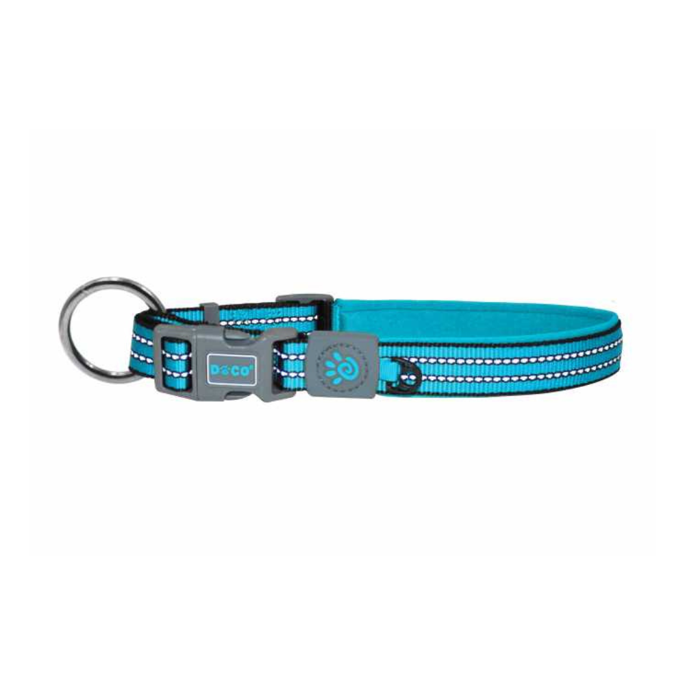 DOCO VARIO O - Ring Collar with Reflective Stitching-Light Blue, Sizes - S