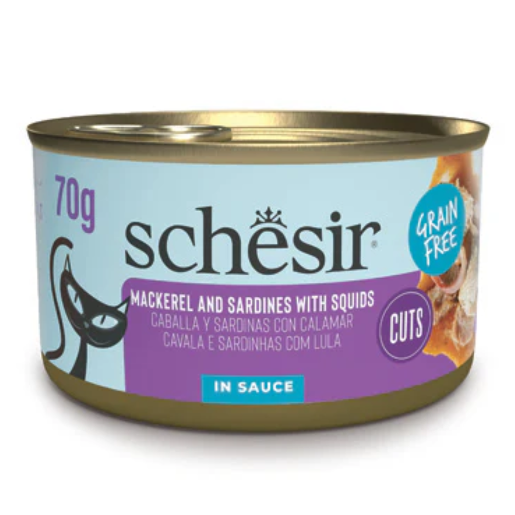Schesir Grill Wholefood Cat Can Mackerel And Sardines With Squid 70g [Min Order:12pcs]
