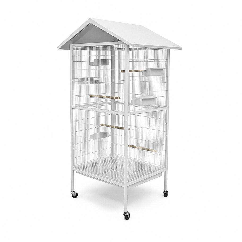 Dayang Bird Cage (A25) - 78 x 74.5 x 166cm-White Frame