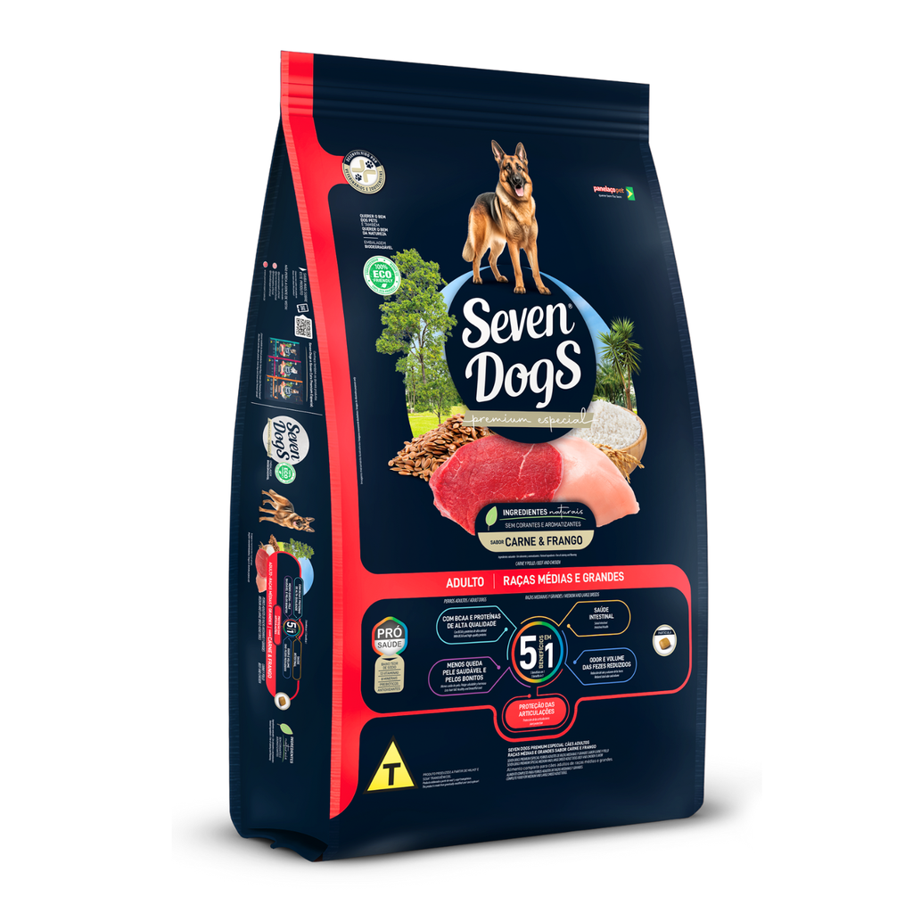 Seven Dogs Dog Food For Adult - Medium And Large Breeds-Beef & Chicken 14kg