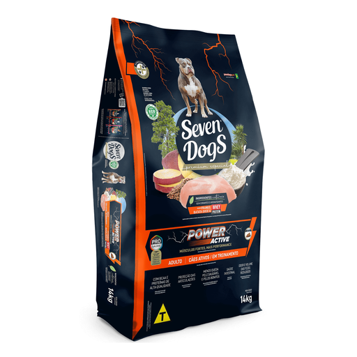 Seven Dogs Dog Food For Adult - Chicken,Sweet Potatoes &  Whey Protein 14kg [Power Active]