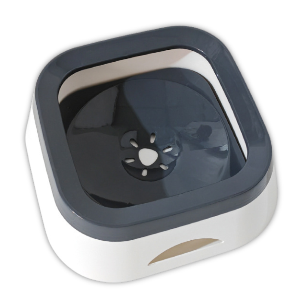 Pado Classic Square Anti Spill Pet Bowl 21x21x7.8cm[1000ml]-Grey