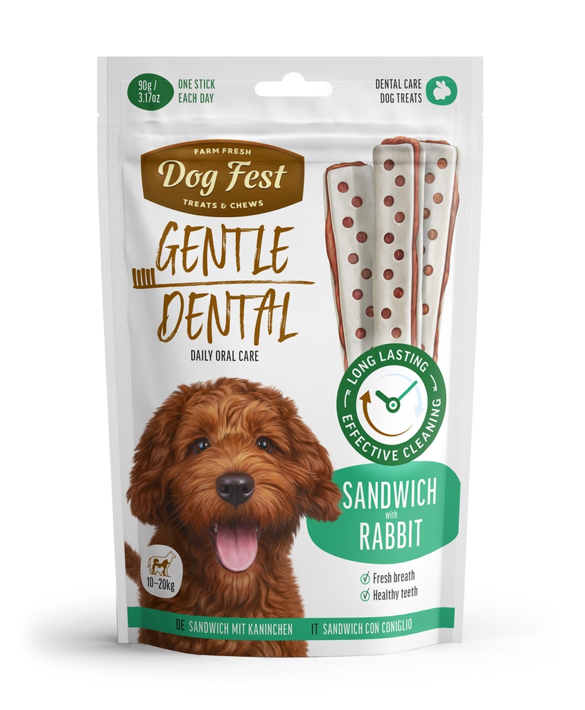 Dog Fest Dental Treats For Adult Dogs -Sandwich -Rabbit 90g