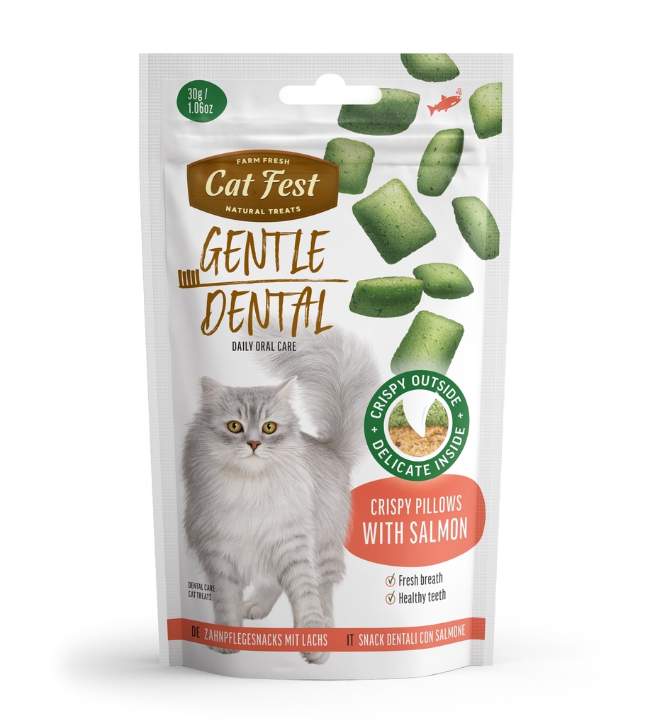 Cat Fest Dental Treats For Cats -Crispy Pillows -Salmon 30g