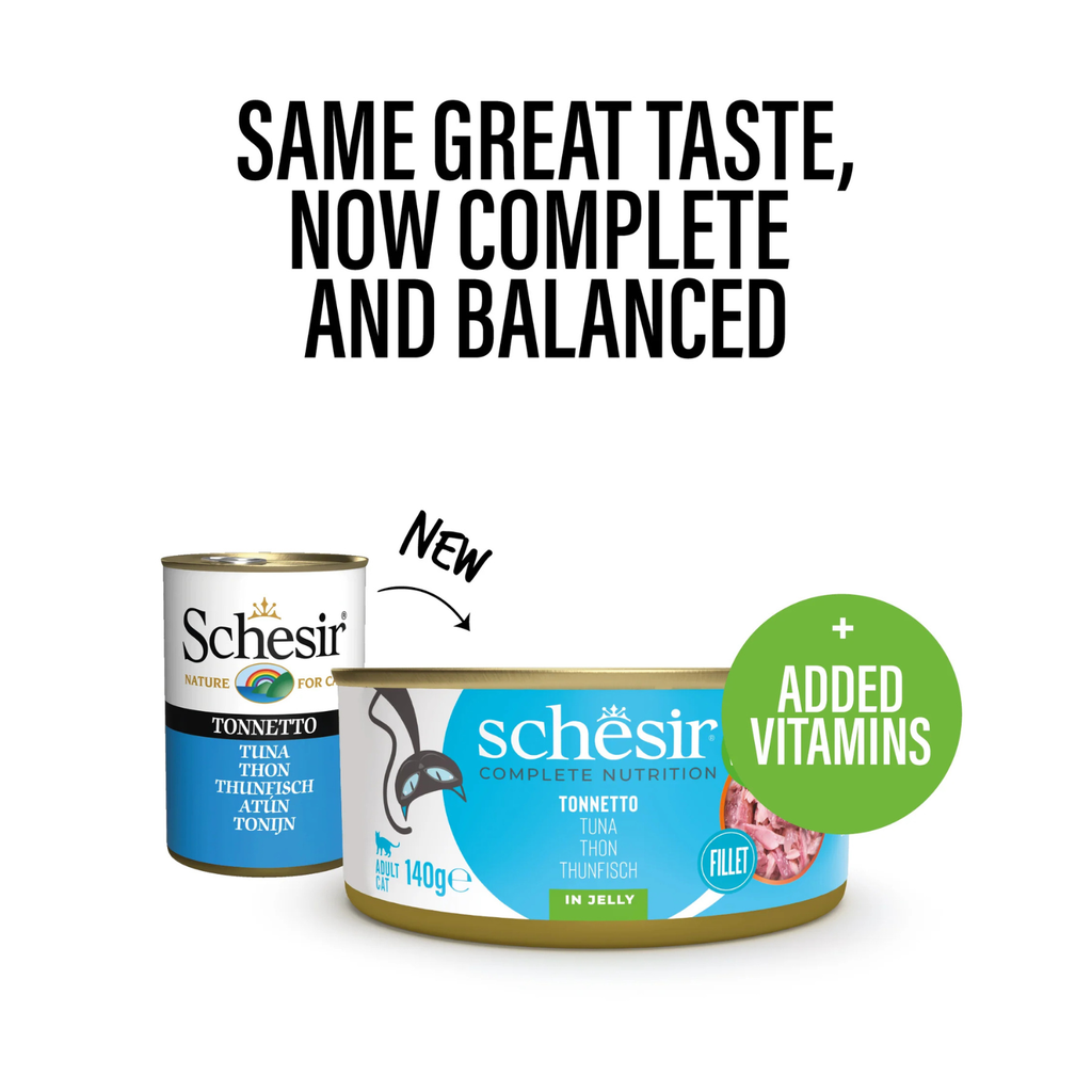 Schesir Complete & Balanced Nutrition Wet Cat Food in Jelly Can- Tuna 140g [MOQ:8pcs]