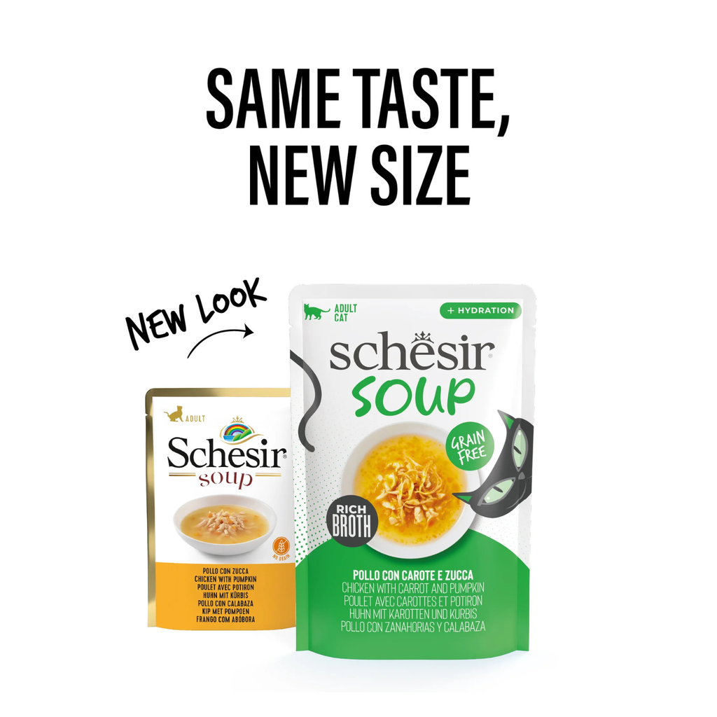 Schesir Soup Cat Wet Food in Soup Pouch-Chicken With pumpkin 40g [MOQ:12pcs]