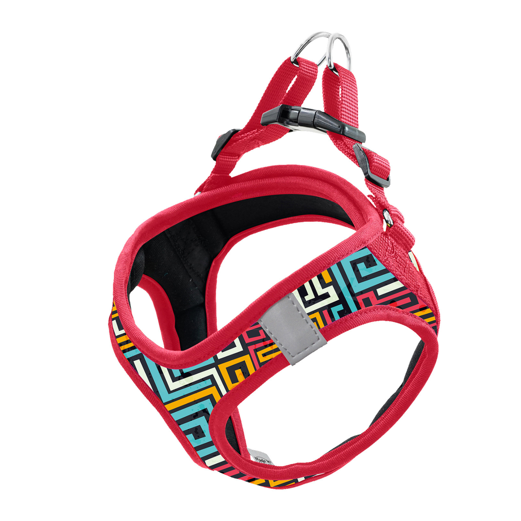 DOCO® Pattern Print Harness With 3D Foam Medium- 41-44cm / 4.5-7kg-Red
