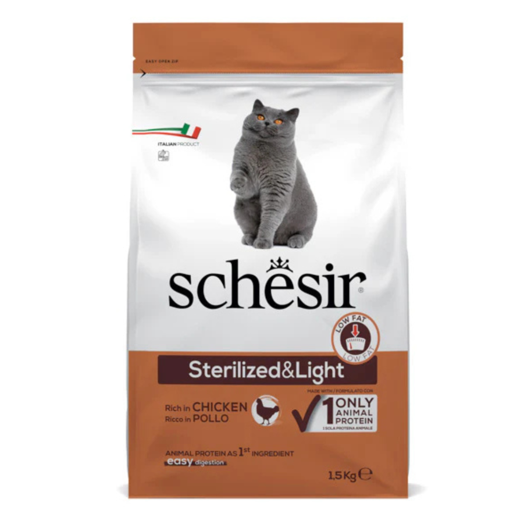 Schesir Cat Dry Food-Sterilized & Light-Chicken 1.5kg