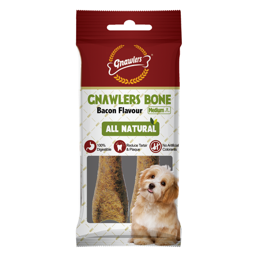 Gnawlers Bone 4.5" Medium-Snack For Dogs-Beef-2pcs/pack-90g