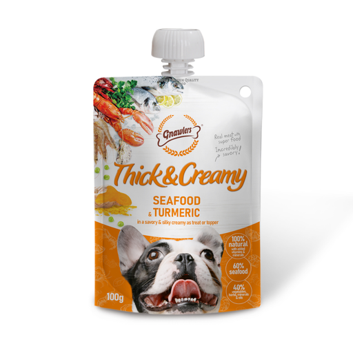 Gnawlers Thick & Creamy Dog Treat 100g-Seafood & Turmeric [8pcs/case]
