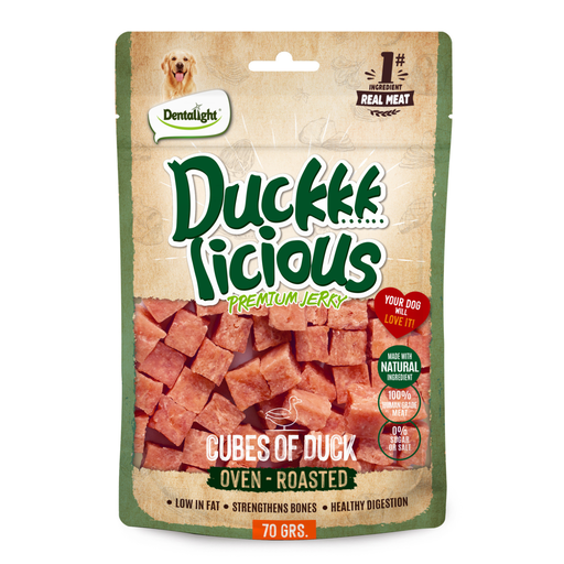 Dentalight Duckki Licious Jerky Treats For Dogs-Cube of Duck 70g