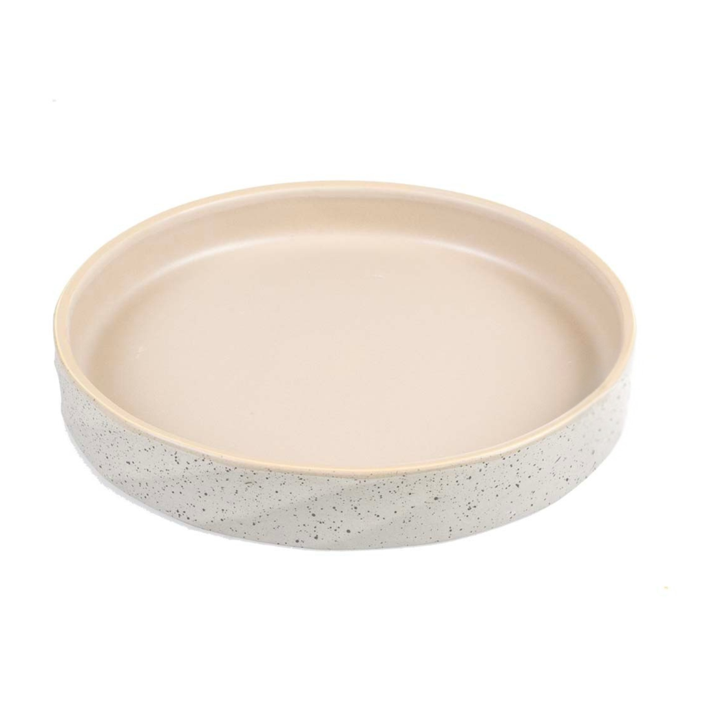Duvo Feeding Plate-Stone-Wavy dune 260ml - 14,5x14,5x3cm [Grey-green]