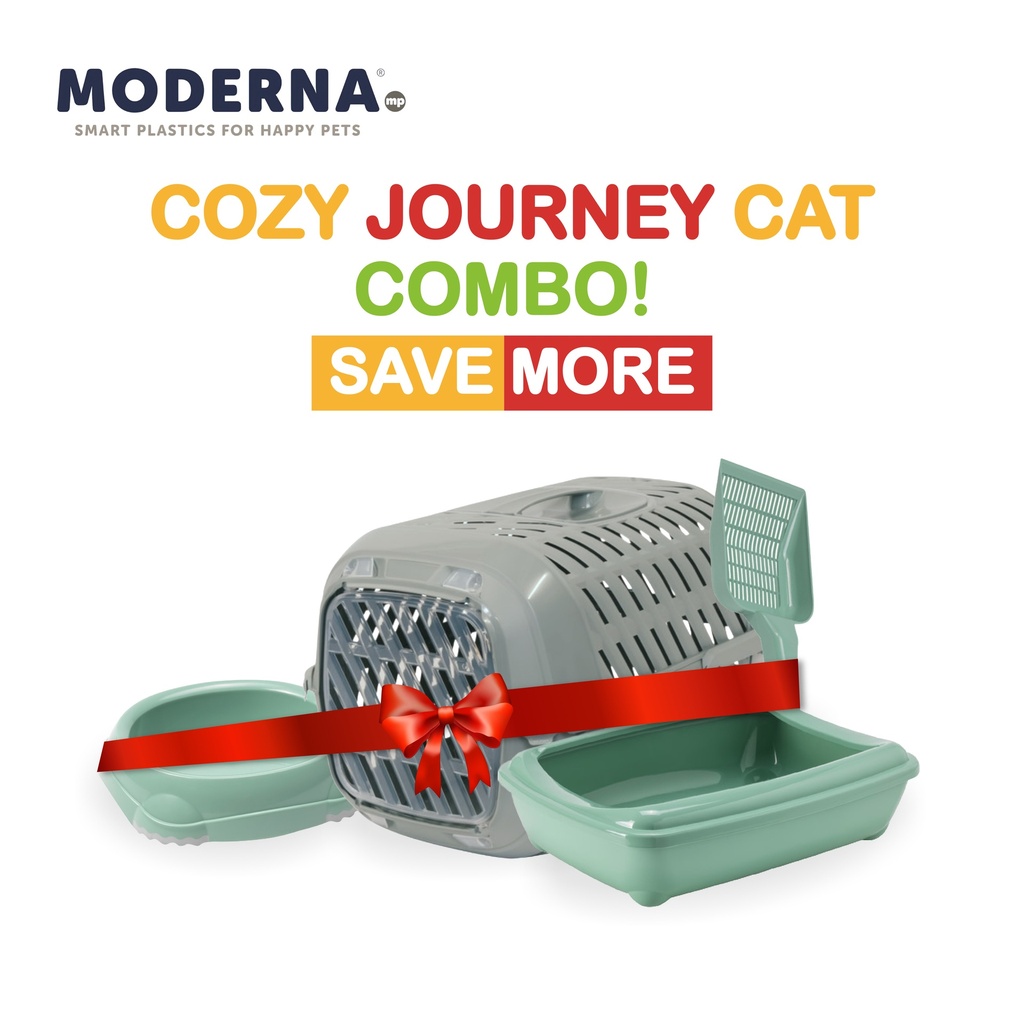 Moderna Cozy Journey Cat Combo-Carrier+Bowl+Tray+Scoop