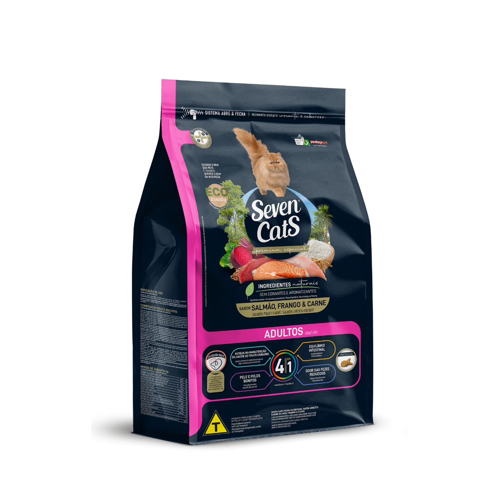Seven Cats Cat Food For Adult 4in1 - Beef,Salmon & Chicken 1kg
