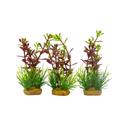 Yusee Aquarium Decorations - Artificial Plant 70610C-4 [Height:4"]
