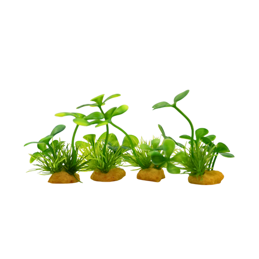 Yusee Aquarium Decorations - Artificial Plant 70610D-4 [Height:4"]