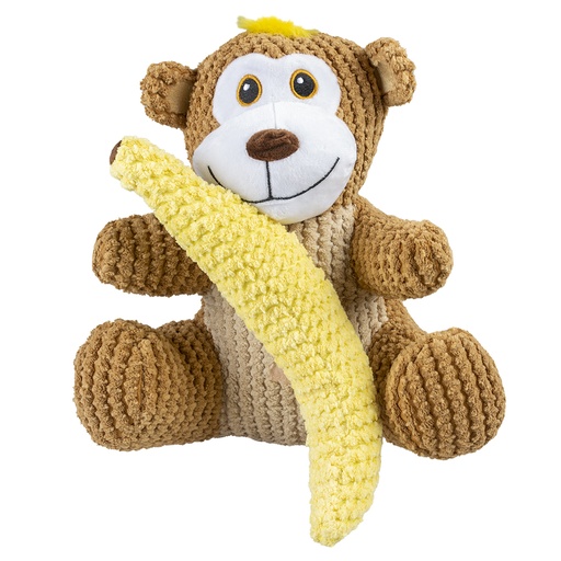 Duvo+ Plush Duo Monkey + Banana Multicolour - Dog Toy 22x19x8cm   