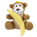 Duvo+ Plush Duo Monkey + Banana Multicolour - Dog Toy 22x19x8cm   