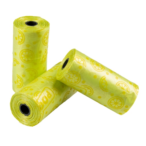 Duvo+ Poopi Dog Poo Bag Spice Lime (Citrus Scent) 4 x 15pcs [Count - 4]  