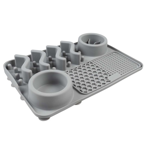 Duvo+ Slow down feeder 4-in-1 Grey 30x20x4cm