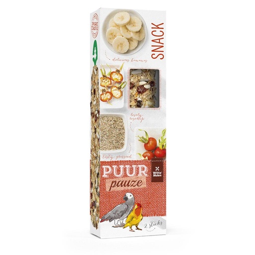 Witte Molen Puur Pauze Sticks Parrots Banana & Rosehip[Weight - 140g] 