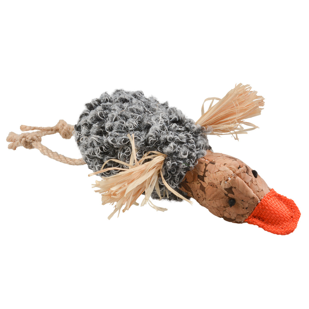 Duvo+ Cork Duck With Crackling Body 13X8X3Cm Grey