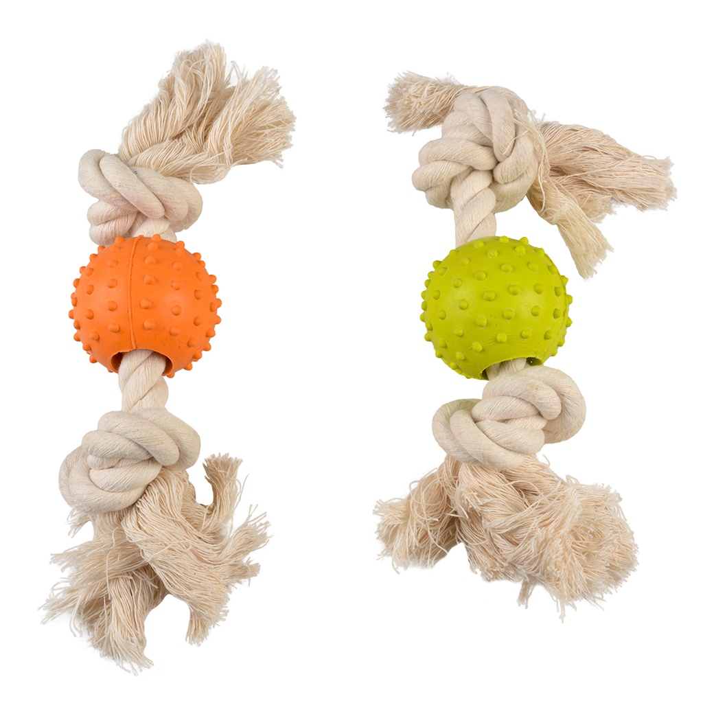 Duvo+ Eco Rubber Ball Bamboo/Rice + Cotton 27x5x5cm Mixed Colors