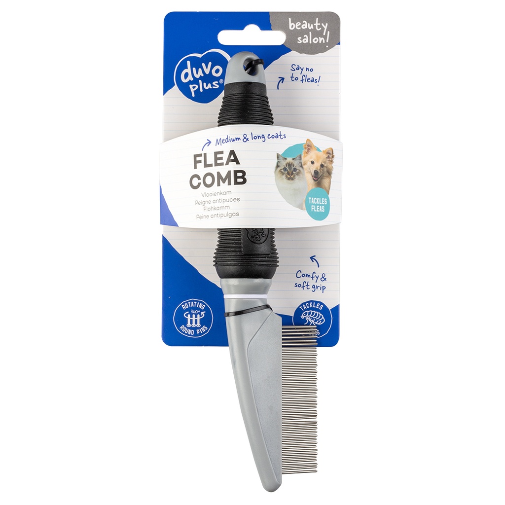 Duvo+ Flea Comb 42 Pins Black/Grey