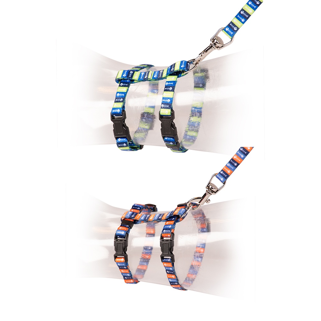 Duvo+ Kitten Walking Set Fish Bones 15-25cm / 8mm-125cm Mixed Colors 