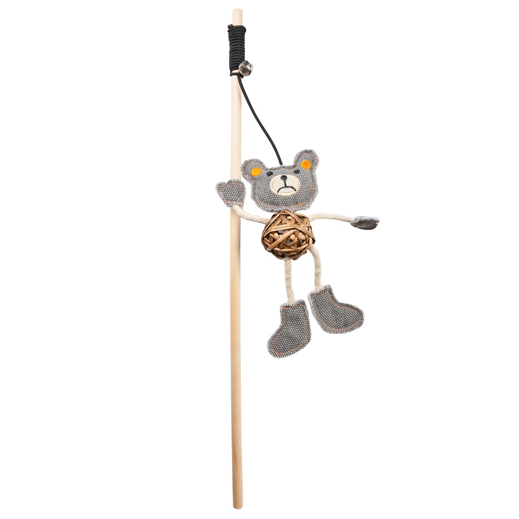 Duvo+ Canvas Playing Rod Bear 40X11,5X3,5Cm Brown/Grey