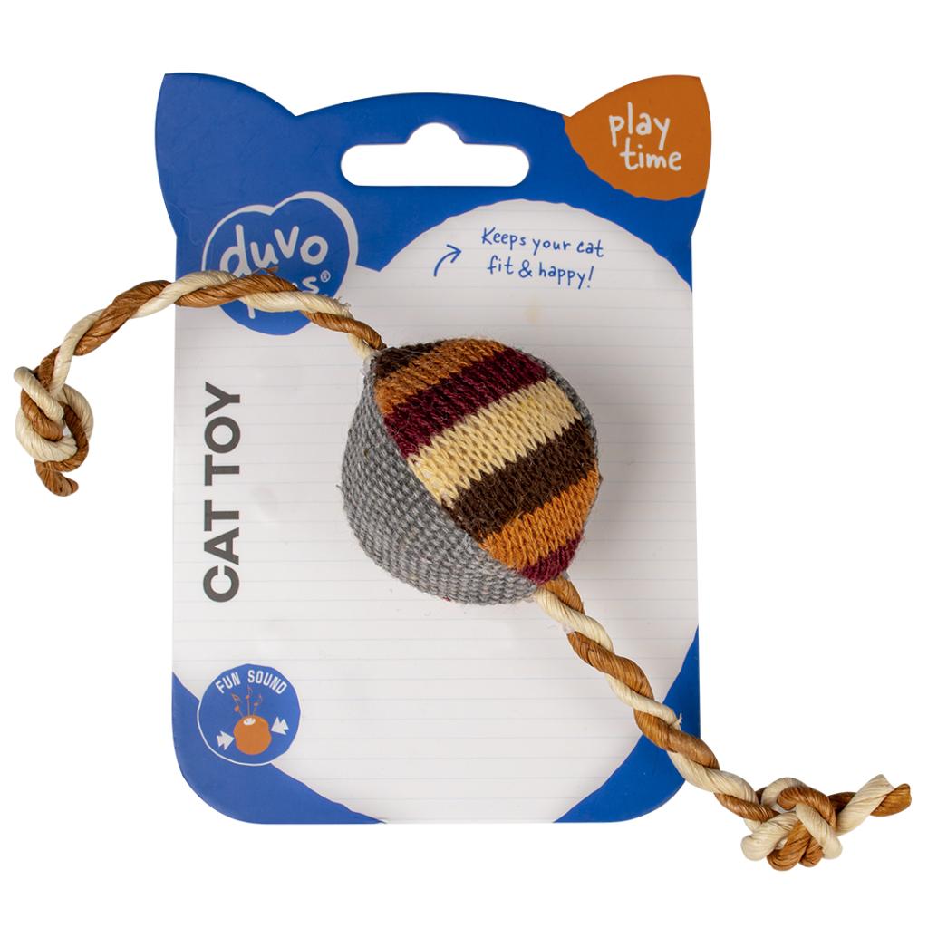 Duvo+ Knitted Ball With Strings 23X4X3,5Cm Brown
