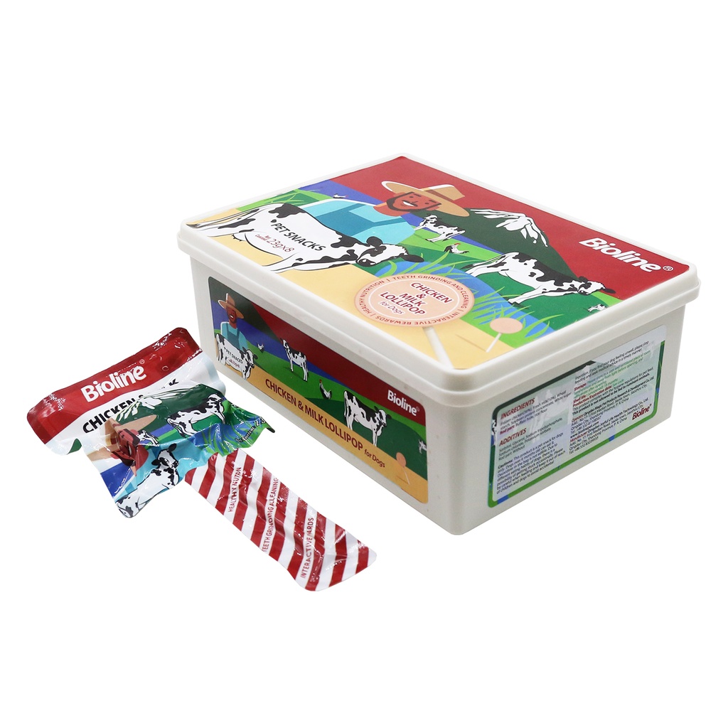 Bioline Lollipop for Dogs (Chicken&Milk 23g x 8pcs) 
 