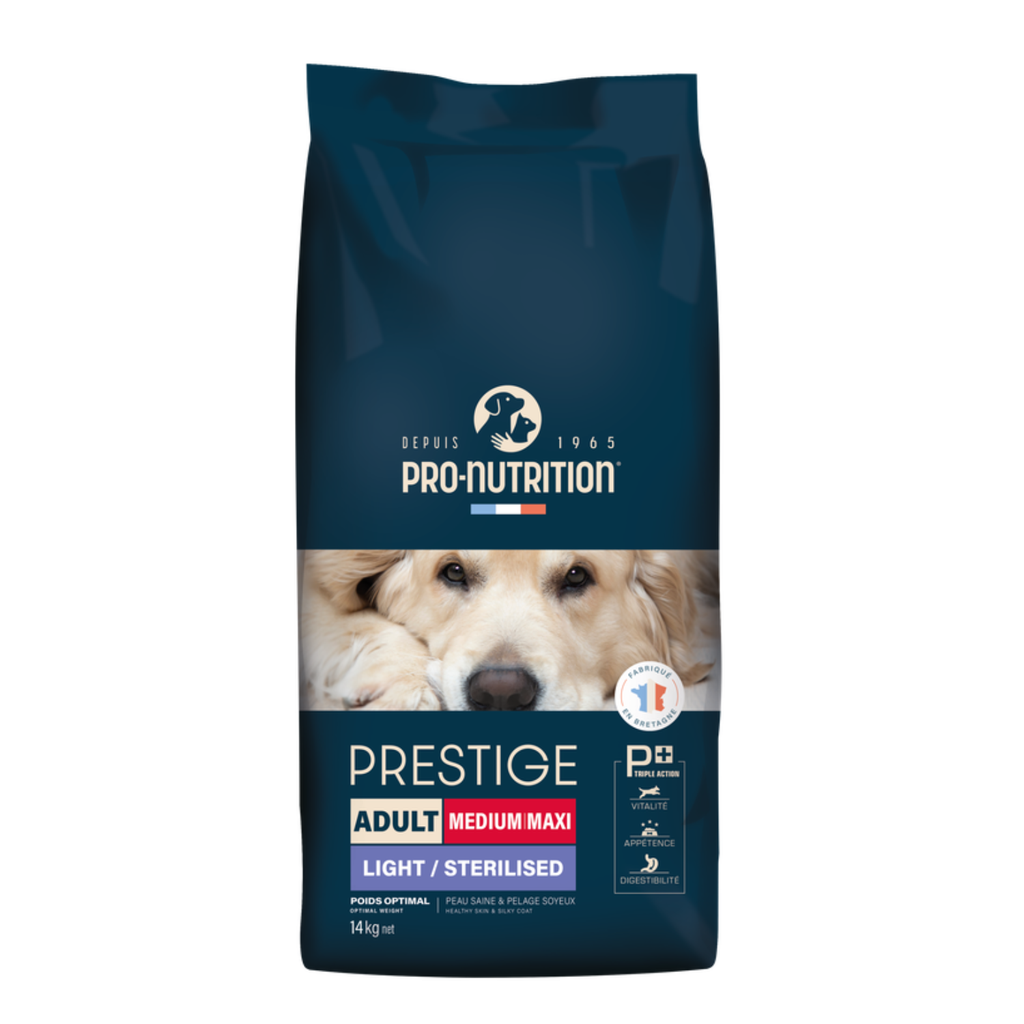 Pro nutrition Prestige Dog Adult Medium/Maxi-Light Sterlised-14kg
