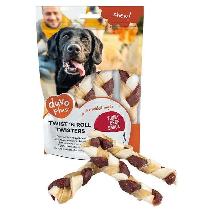 Duvo+ Chew! Twist `n Roll Twisters Beef 12.5cm-S-3st