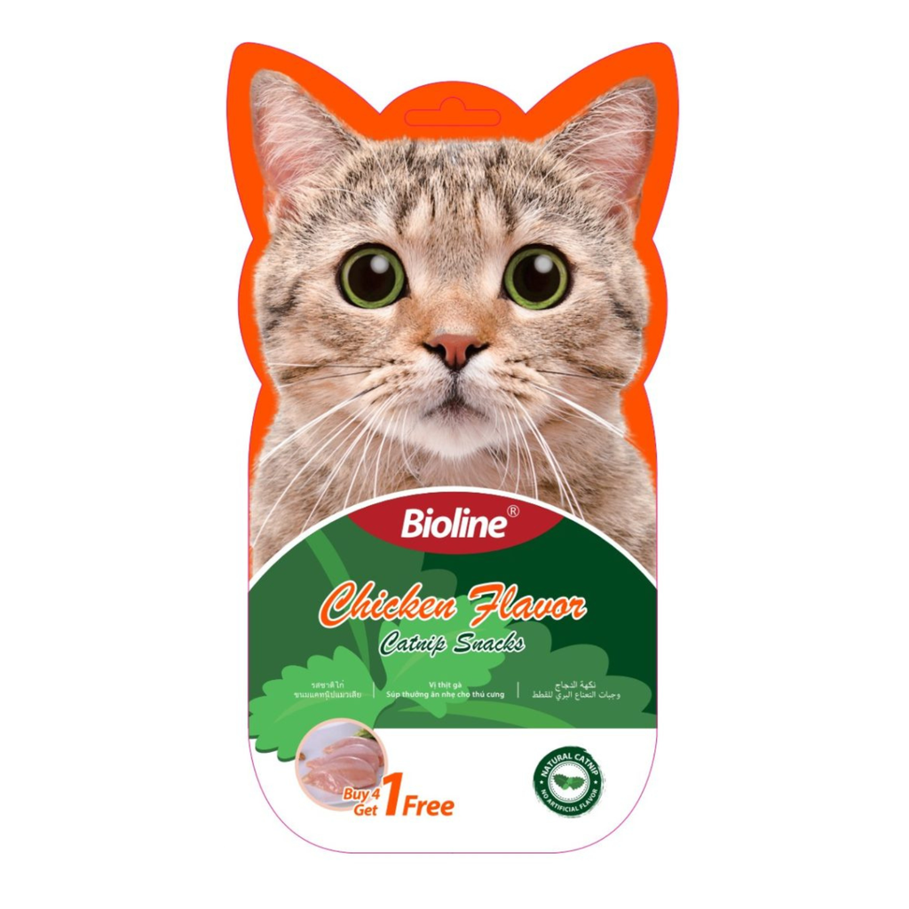 Bioline Catnip Snacks - 5x15g[Flavor - Chicken]