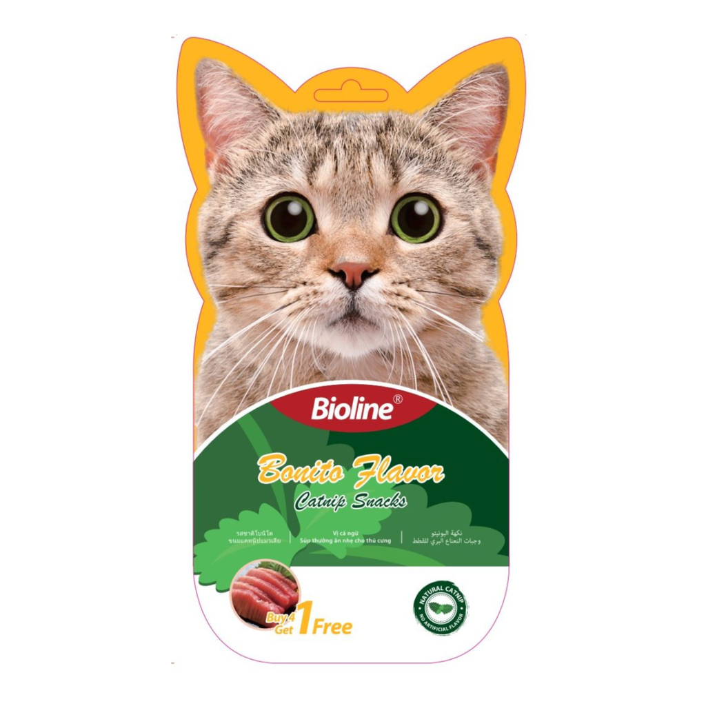 Bioline Catnip Snacks - 5x15g[Flavor - Bonito] 