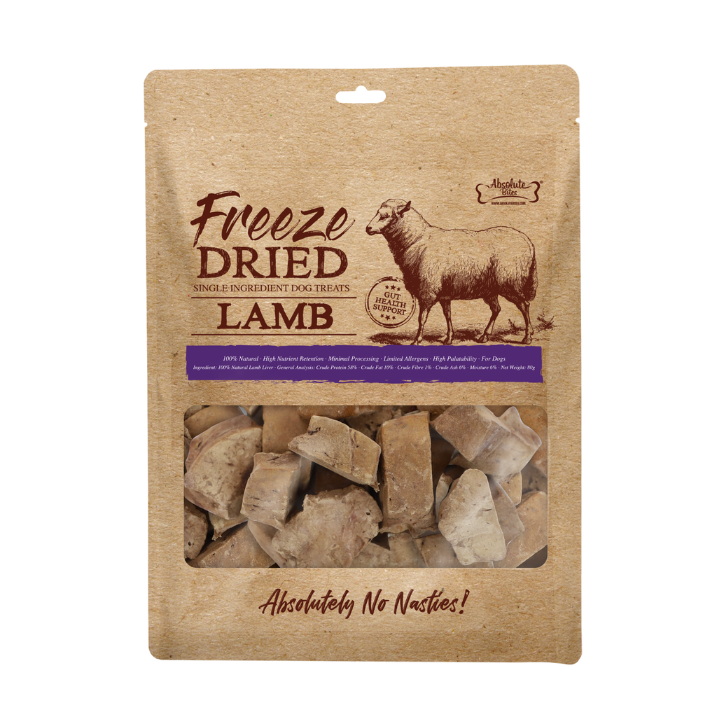 Absolute Bites Freeze Dried Dog Treats - Lamb 80g