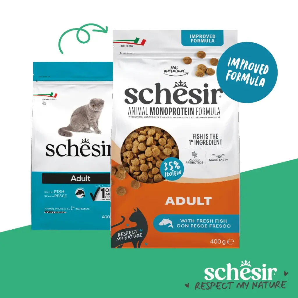 Schesir Monoprotein Adult Dry Cat Food – Fresh Fish-400g