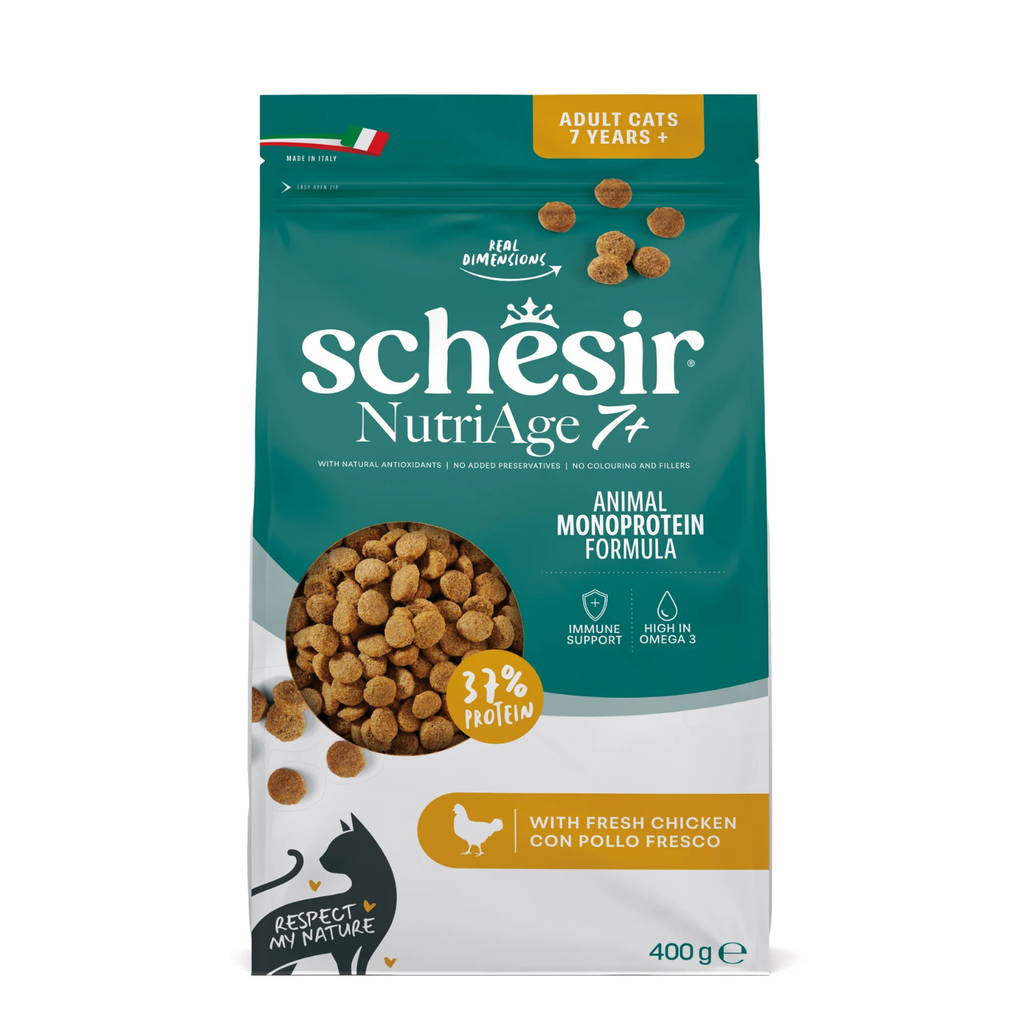 Schesir Monoprotein Senior Dry Cat Food – NutriAge 7+ Chicken-400g