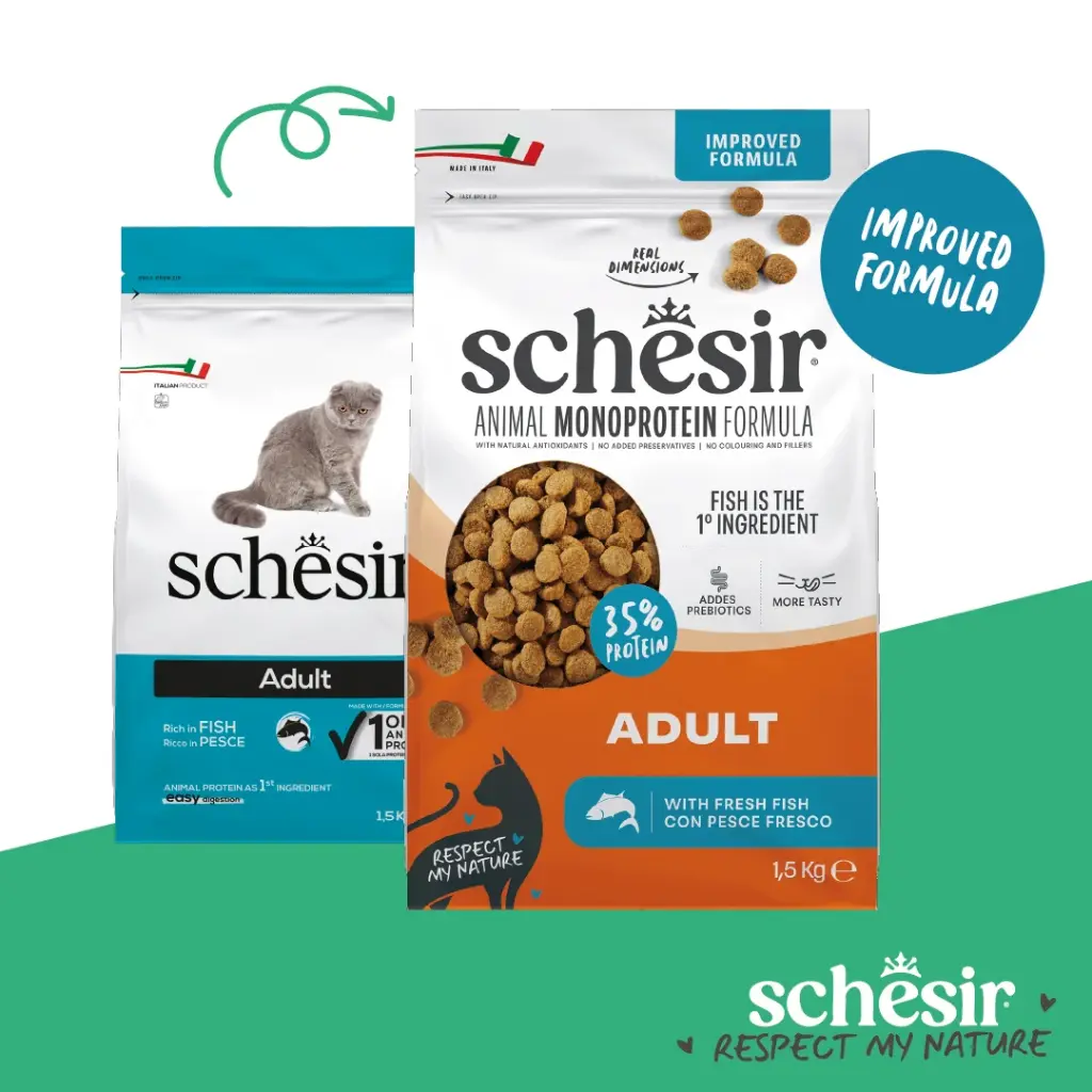 Schesir Monoprotein Adult Dry Cat Food – Fresh Fish-1.5kg