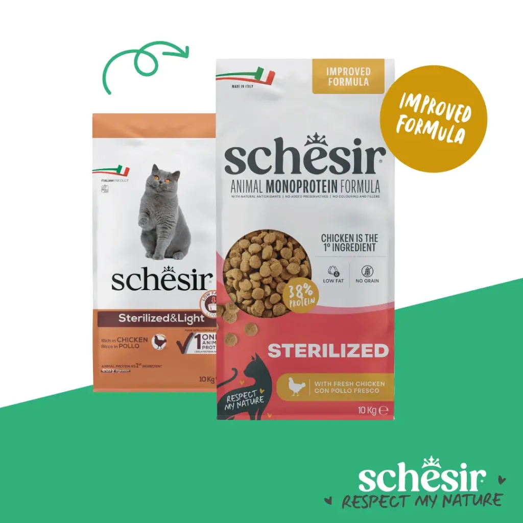 Schesir Monoprotein Adult Dry Cat Food –Sterilized-Fresh Chicken-10kg