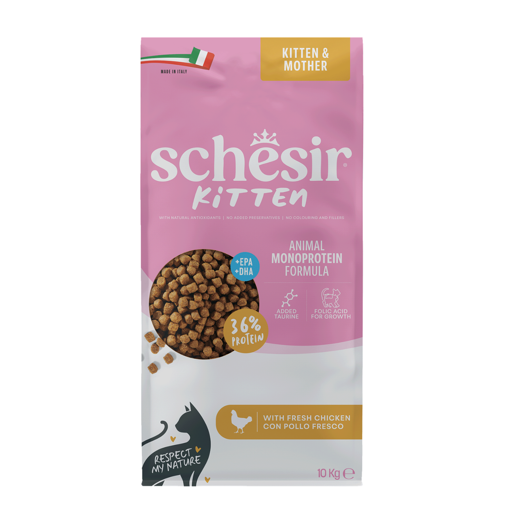 Schesir Monoprotein Kitten Dry Cat Food – Fresh Chicken-10kg 