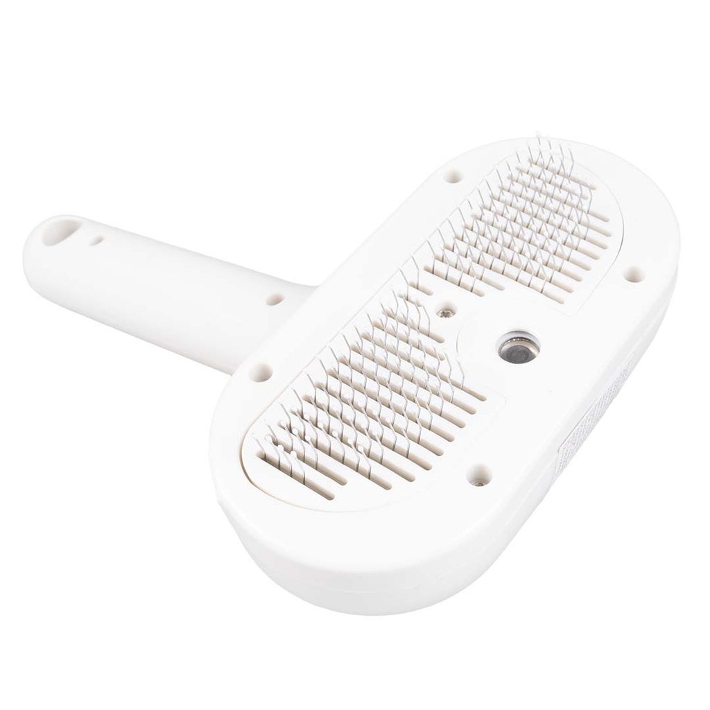 Duvo+ Steamy Rechargeable Slicker Brush - White [Size - XL-20x11x6.5cm] 
