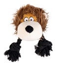 Duvo+ Plush Wildlife Lion With Rope Dog Toy 23x14x22cm - Brown 
