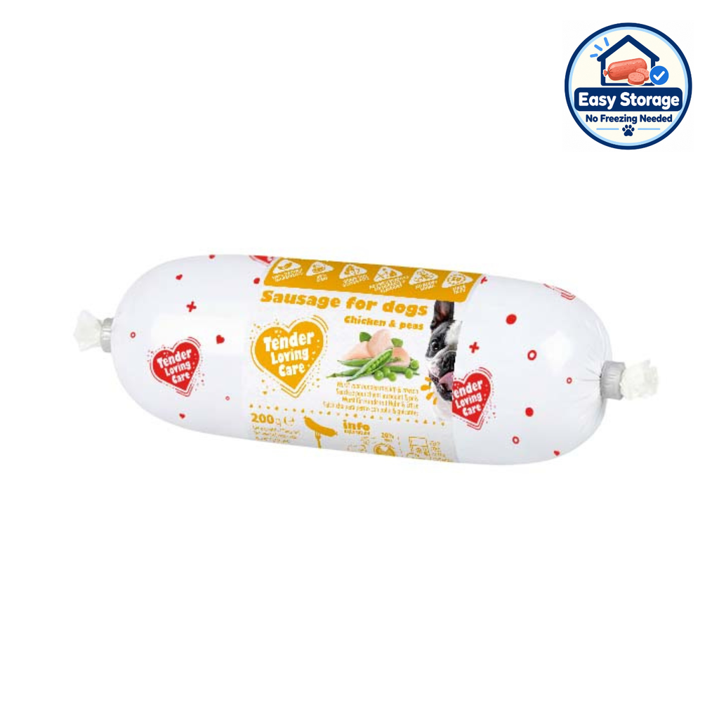 Duvo+ Sausage For Dogs - 200g [Chicken & Peas]  